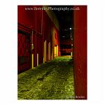 Red walls, yellow doors, cobbled streets. Sydney Australia.